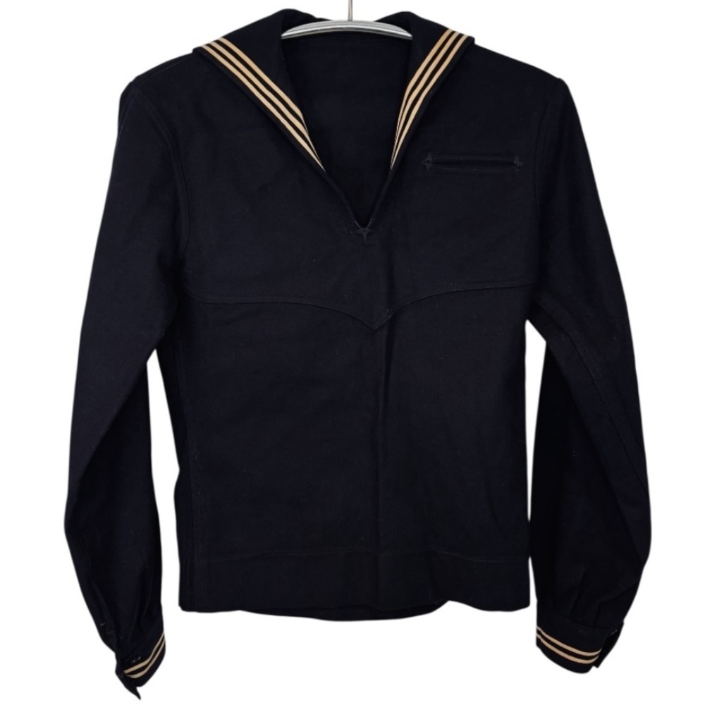 VINTAGE U.S. Navy Enlisted Service Wool Sailor Top with Gold Stars & Stripes